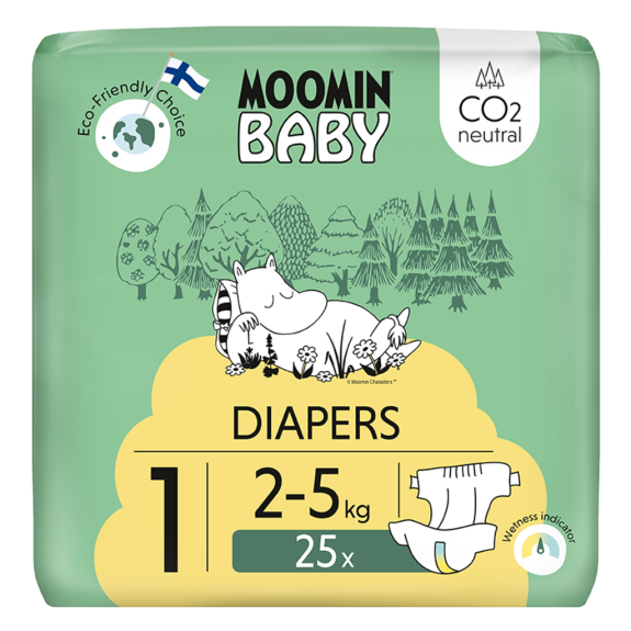 Moomin Baby 1 Newborn 2–5 kg (25 ks), eko pleny