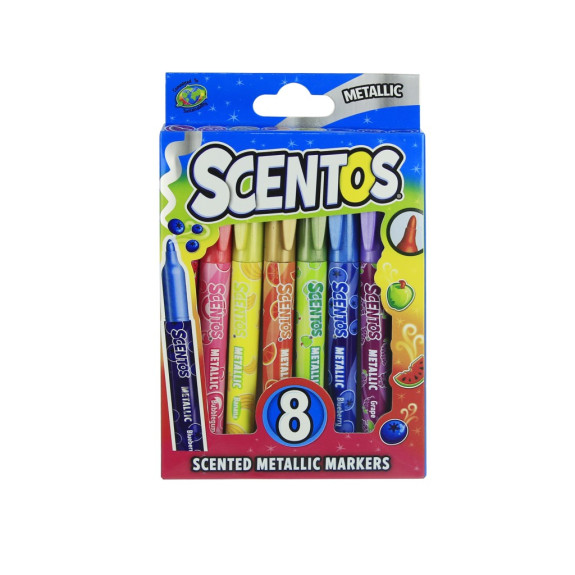 Metalické fixy Scentos 8 ks