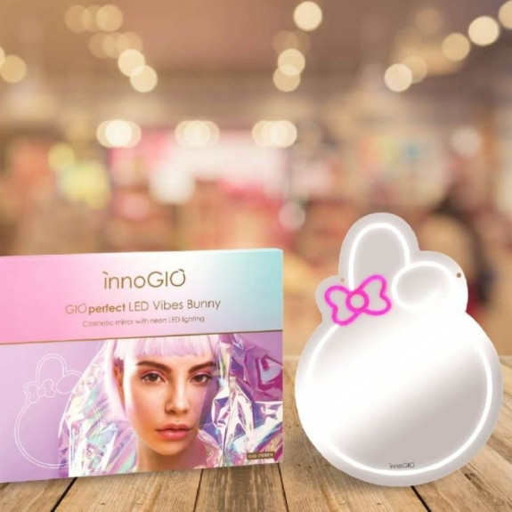 Zrcátko s neonovým LED podsvícením Vibes Bunny GIO-759BN