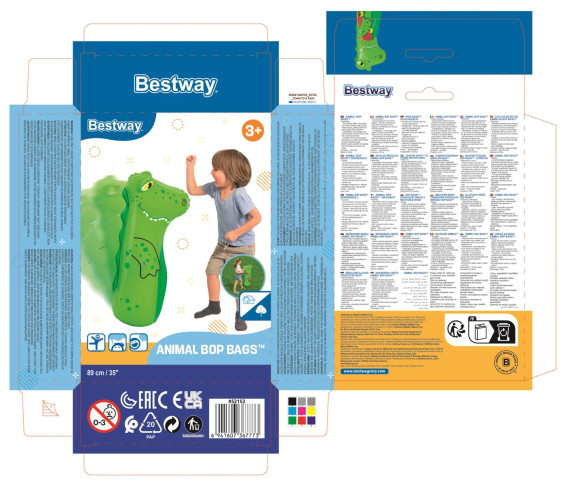 Nafukovací boxovací pytel zvířátka 89 cm Bestway