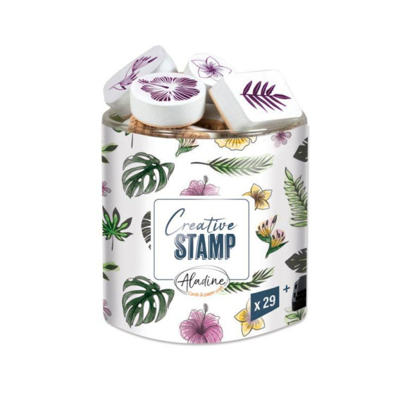 Razítka Creative Stamp, 29 ks - Tropické listy Aladine