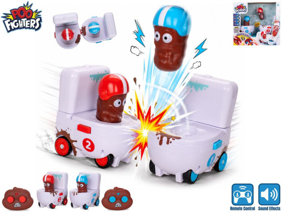 Poo Fighters R/C souboj záchodů 2 ks 12 cm 2,4 GHz plná funkce na baterie