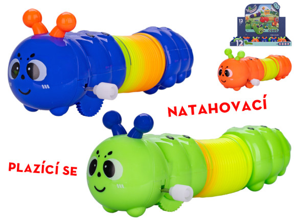 Housenka 13,5-40 cm na klíček po natažení se plazící