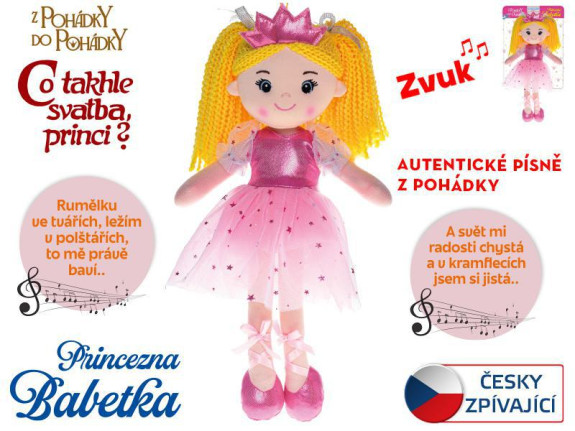 Panenka Princezna Babetka 35 cm měkké tělo česky zpívající 0 m+