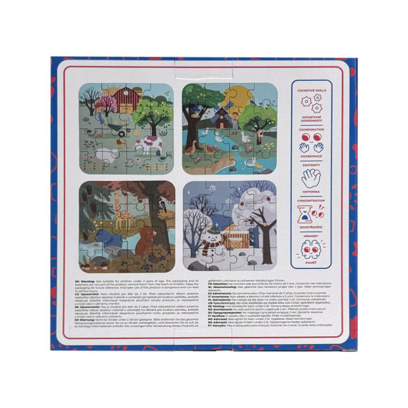 Puzzle v dřevěné krabici Čtyři roční období 2Kids Toys