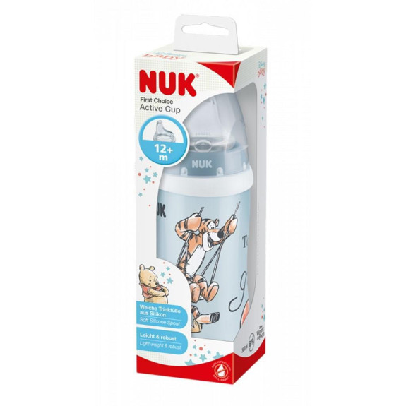 First Choice Active Cup láhev 300 ml Medvídek Pú se silikonovým pítkem
