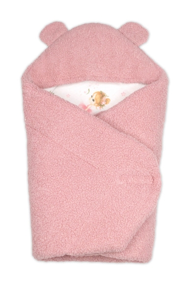 Beránková zavinovačka s kapucí bavlna/beránek Teddy