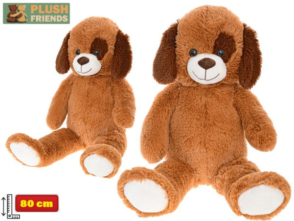Pes plyšový 80 cm tmavě hnědý Plush Friends
