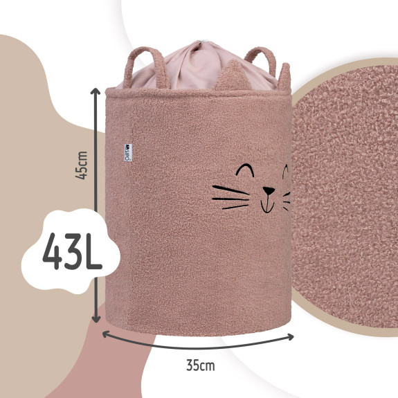 Koš na hračky Premium Bouclé se šňůrkou 43 l Sipo