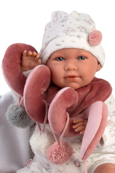 Obleček pro panenku New Born velikosti 40-42 cm a podložka se spirálou Llorens
