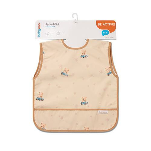 Nepromokavá zástěrka – bryndák Bear béžový BabyOno