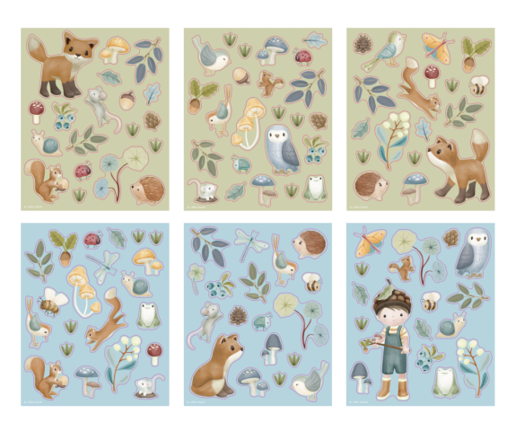 Sada se samolepkami Forest Friends Little Dutch