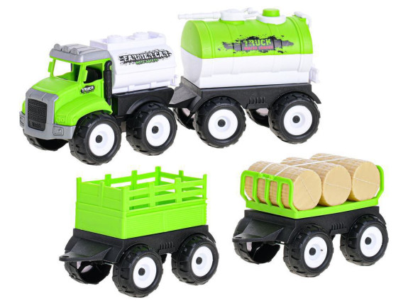 Sada farmářské auto 11-12 cm na setrvačník se třemi přívěsy