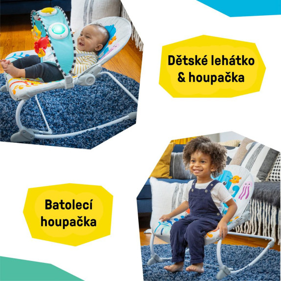 Lehátko hudební vibrační Kick to It Opus do 18 kg Baby Einstein