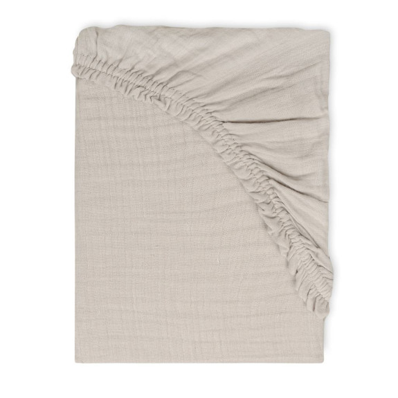 Mušelínové prostěradlo s gumou 58 x 110 x 8 cm béžové BabyMatex