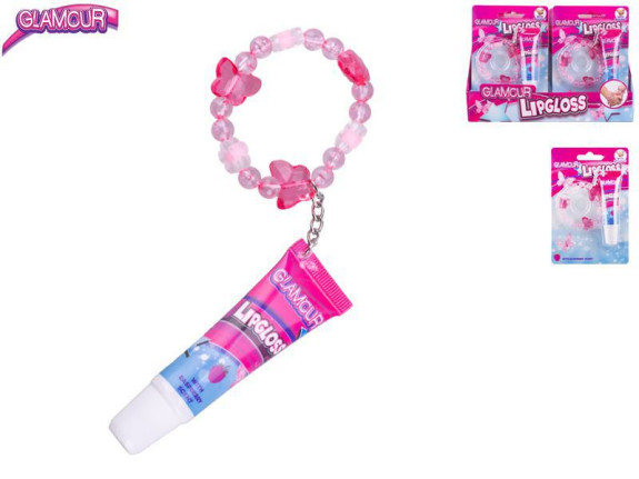 Glamour lesk na rty 12 ml malinová příchuť s příveskem