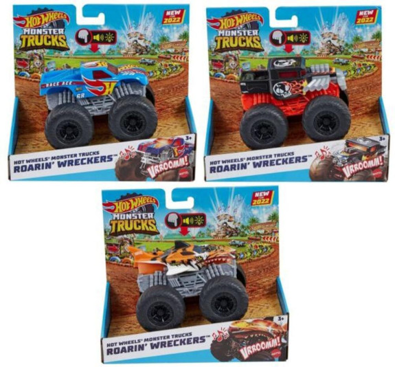 Hot Wheels Monster trucks svítící a rámusící vrak HDX60