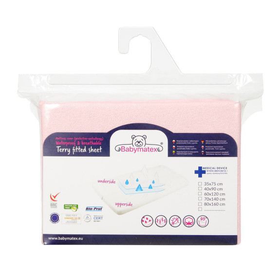 Nepromokavé prostěradlo froté 70 x 140 cm Babymatex