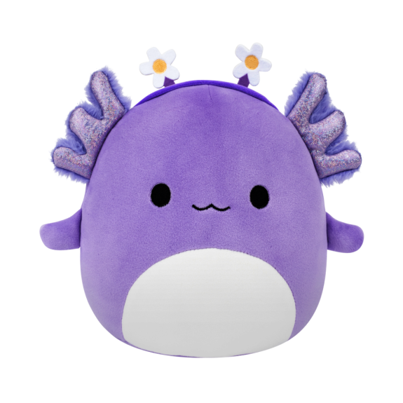 Squishmallows Fialový axolotl s čelenkou Monica