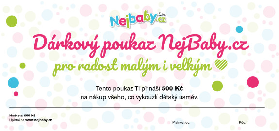 Tištěný dárkový poukaz Nejbaby "pro radost malým i velkým"