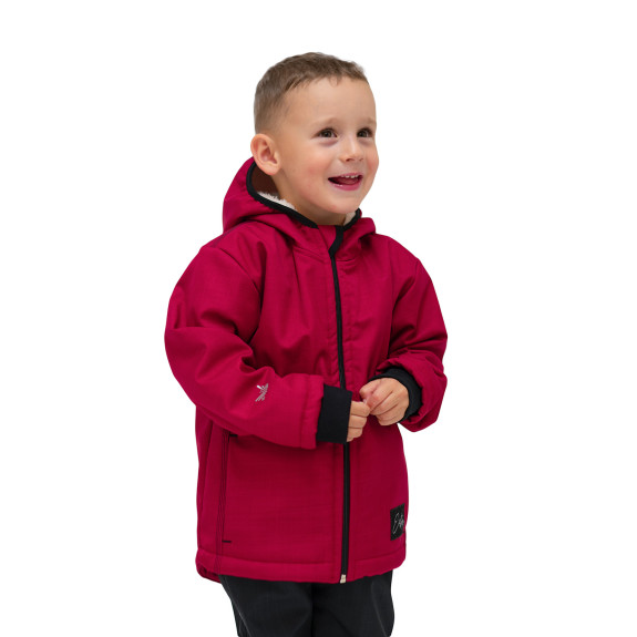 Dětská zimní softshellová bunda s beránkem Lamb Red Esito
