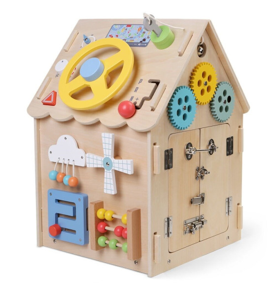Activity Board Domeček Montessori Baby Mix přírodní