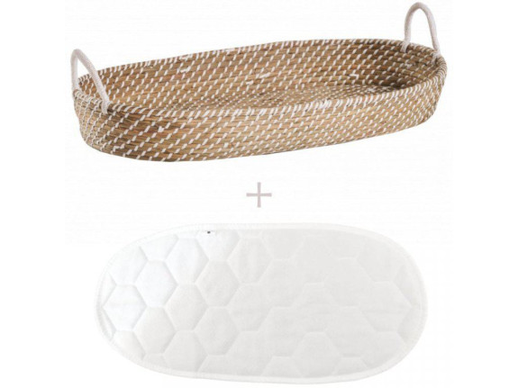 Přebalovací košík pro miminko Smart Basket natural + podložka Ahojbaby