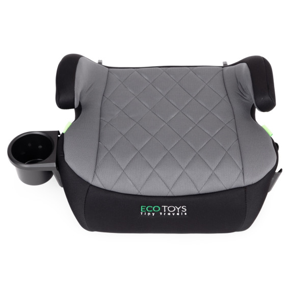 Dětský podsedák do auta ISOFIX i-Size s držákem na nápoje, pro výšku 125–150 cm šedý