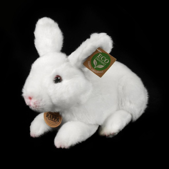 Plyšový králík bílý ležící 23 cm Eco-Friendly Rappa