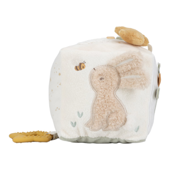 Kostka textilní s aktivitami Newborn Naturals Little Dutch