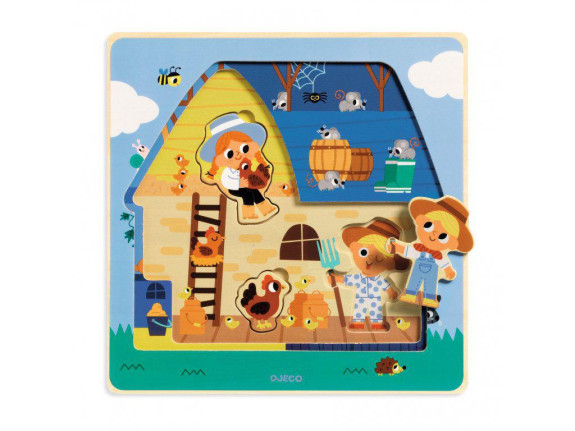 Djeco Třívrstvé puzzle Statek