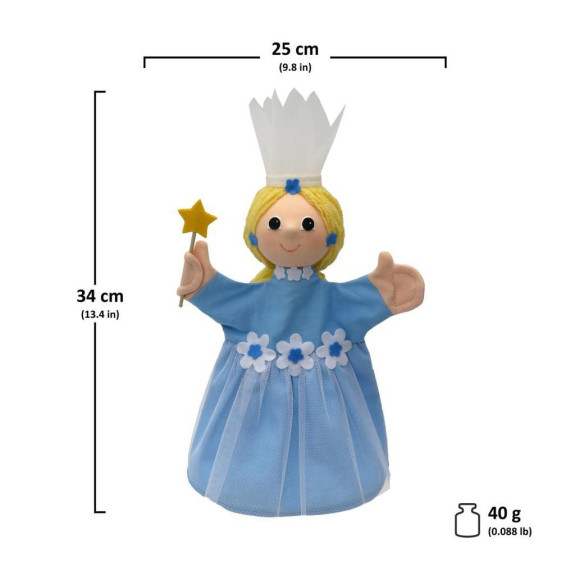 Maňásek Víla květinová modrá 34 cm