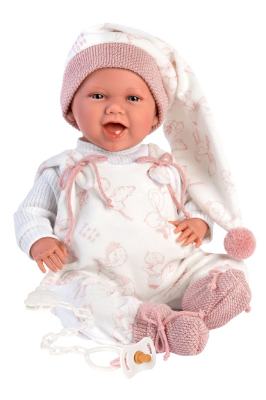 Obleček pro panenku New Born velikosti 40-42 cm s nosítkem přes rameno Llorens