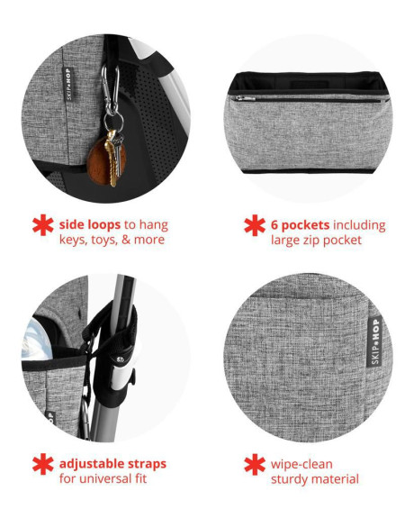 Organizér na kočárek Grab&Go Skip Hop Ultra Grey Melange