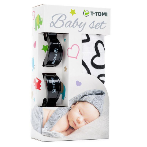 Baby set - bambusová osuška + kočárkový kolíček