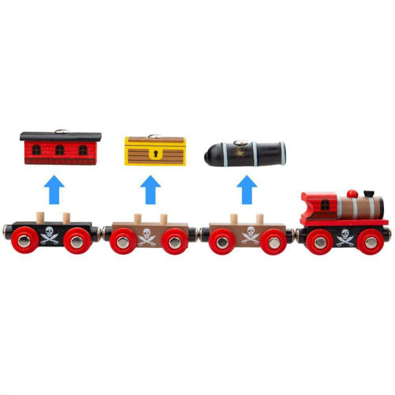 Pirátský vlak + 3 koleje Bigjigs Rail