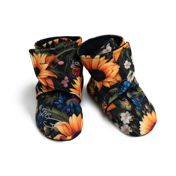 Capáčky barefoot Softshell Slunečnice černé Esito