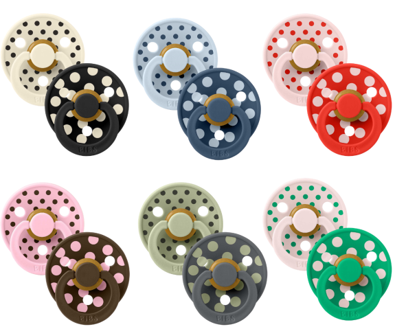 Dudlík z prírodního kaučuku Colour Polka 0 - 6 měsíců Bibs