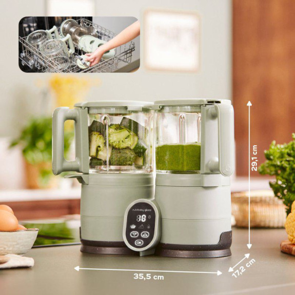 Multifunkční přístroj Nutribaby Glass Celadon Green Babymoov