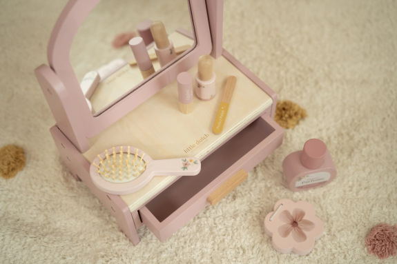 Toaletní stoleček dřevěný Pink Little Dutch