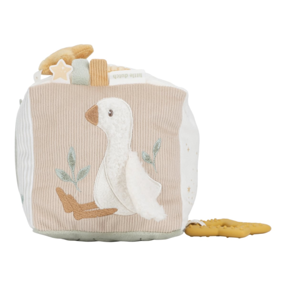 Kostka textilní s aktivitami Newborn Naturals Little Dutch