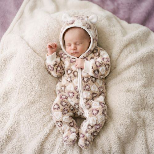 Hřejivá kombinéza s kapucí a podšítím Srdíčka Baby Service