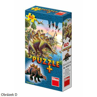 Puzzle Dinosauři 60 dílků+figurka v krabičce