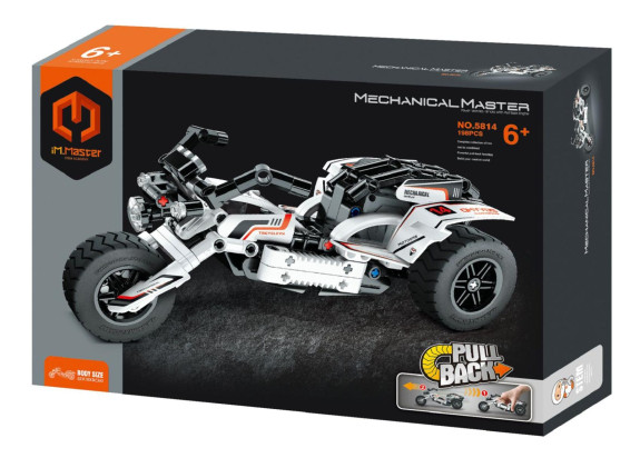 Stavebnice motorka 198 dílků na zpětné natažení iM.Master