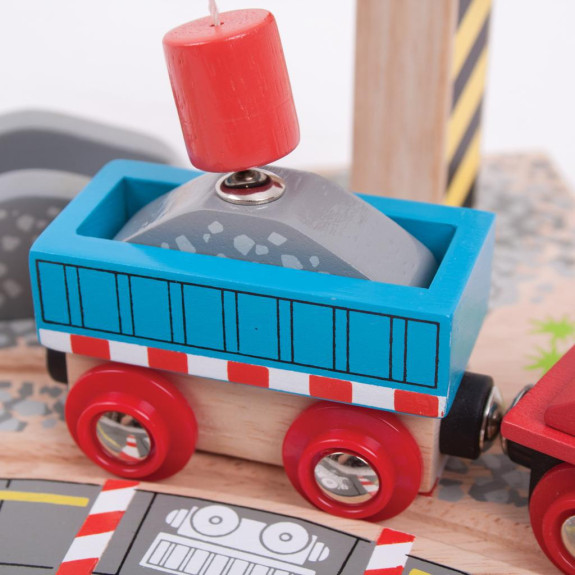 Jeřáb se štěrkem Bigjigs Rail