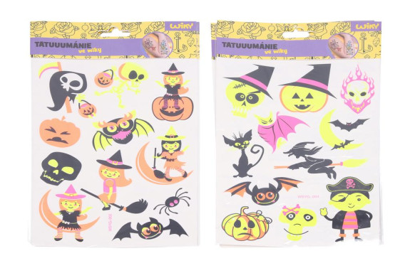 Fluorescenční tetovací obtisky - Halloween