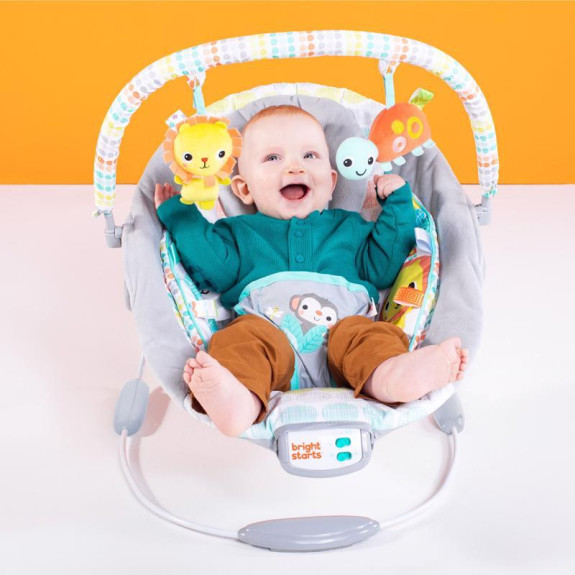Lehátko vibrující s melodií Whimsical Wild 0 m+ do 9 kg 2019 Bright Starts
