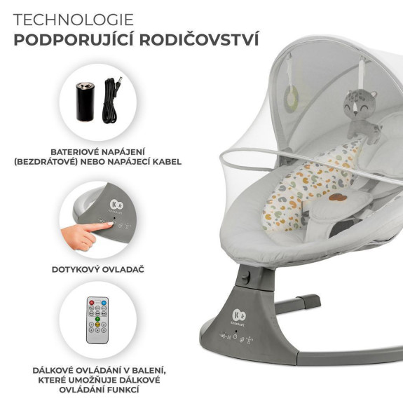 Lehátko houpací s melodií 2 v 1 Lumi, do 9 kg, Premium Kinderkraft