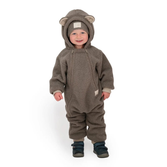 Rostoucí zimní kombinéza Teddy fleece double Brown Esito
