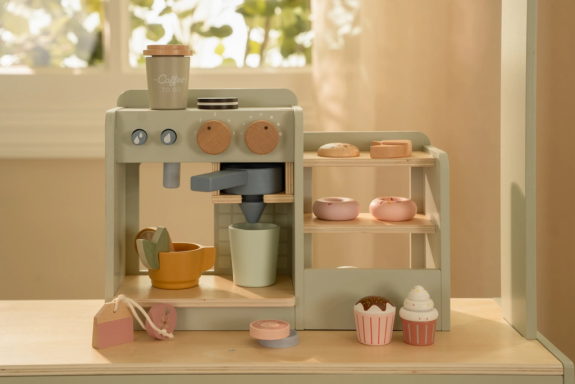 Kávovar dřevěný velký s příslušenstvím Coffee House Little Dutch